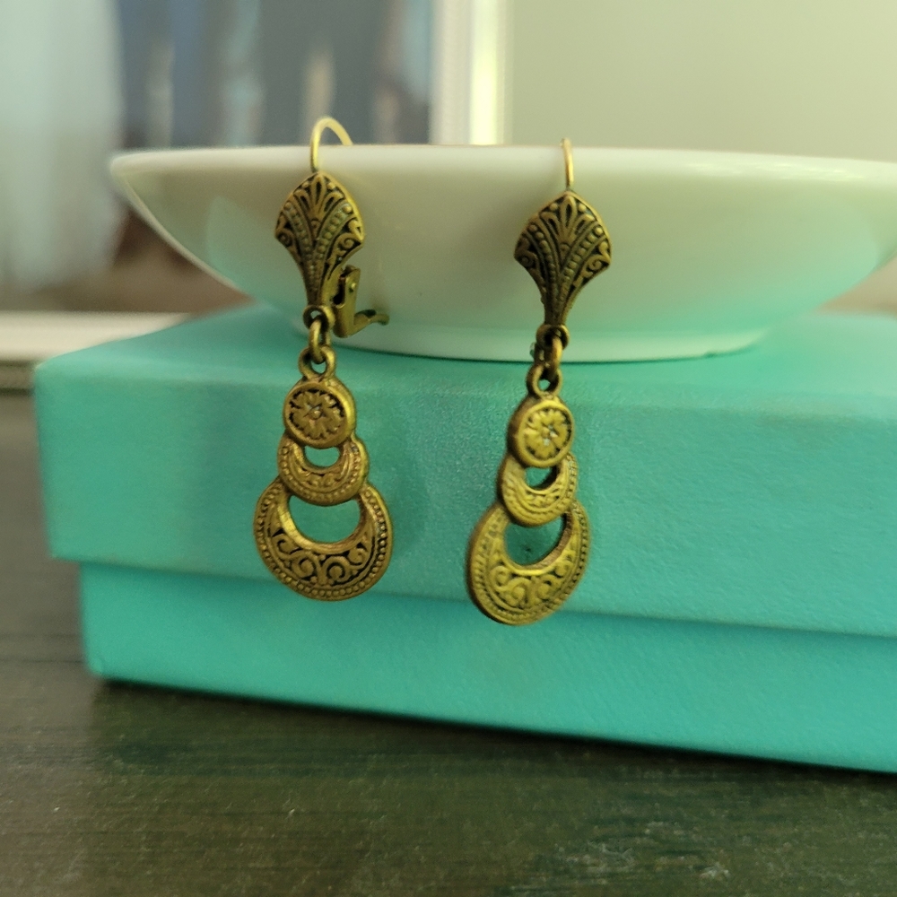 Vintage brass earrings